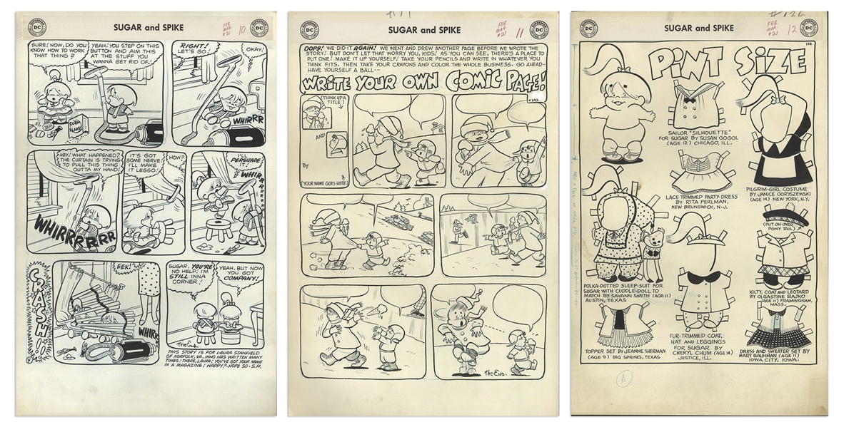 Sheldon Mayer Original Hand-Drawn ''Sugar and Spike'' Comic Book -- 26 Pages From the February-March 1959 Issue #21